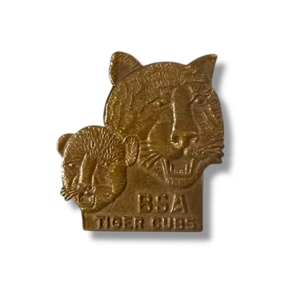 Vintage Boy Scouts of America Tiger Cubs Lapel Pin Bronze Tone 3D Collectible - Image 1 of 4