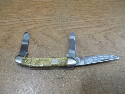 Cuchillo antipolvo dorado Bulldog Brand S&D 1984 110th Kentucky Derby Serpentine Stockman Foto 1 de 4