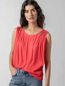 Spense Damen Bluse Criss-Cross Shoulder Details SLMN Sunset Red/Orange L/G - Bild 1 von 10