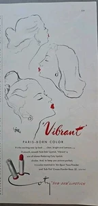 1947 Coty Vibrant Sub-deb Lipstick Lips Carl Erickson art Vintage ad - Picture 1 of 1