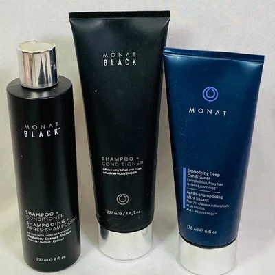 Monat Black Shampoo/Conditioner Full-Size 237 ml / 8 fl. oz. Smoothing Deep Set - Image 1 of 4