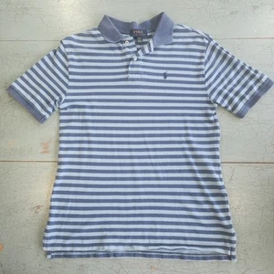 Polo Ralph Lauren Polo Shirt Boys  L 14-16 Blue Striped Performance Golf - Picture 1 of 7
