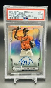 Marco Luciano Auto Refractor /150 PSA 9 SF Giants 2019 Bowman Sterling Parallel - Picture 1 of 2