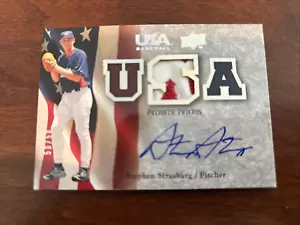 2008 Upper Deck USA Triple Patch JSY -AUTO SP STEPHEN STRASBURG ROOKIE #D to 50 - Picture 1 of 3