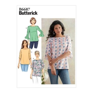 Butterick Schnittmuster B6687 Misses' Blusen Tops Rüschenärmel Variationen - Bild 1 von 2