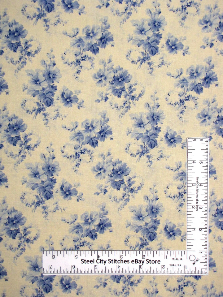 Ramos de flores de tela floral flores azul marfil crema esperanza pecho algodón patio Foto 1 de 1