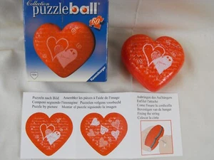 Ravensburger Puzzle Ball Collection 60 Piece 3-D Heart Puzzle - Complete - Picture 1 of 6