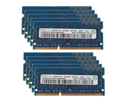 RAMAXEL DDR3 RAM 40GB 10X 4 GB 1600Mhz 1RX8 PC3L-12800 SODIMM Laptop Memory CL11 - Image 1 of 4