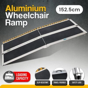 Aluminium Portable Non-Slip Wheelchair Ramp 5ft - Silver - Picture 1 of 11