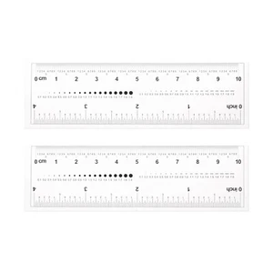 Regla de película 2 piezas 4 pulgadas escala 0,1 mm PET regla recta flexible - Imagen 1 de 6
