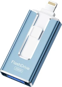 Cle USB 256 Go pour iPhone / Android 4 en 1 USB-C Stockage Photos Vidéos Externe - Photo 1/7