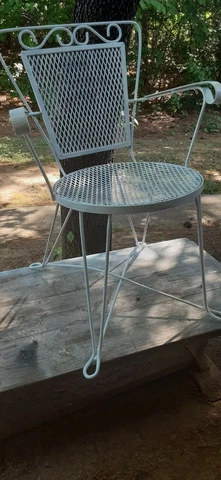 MIDCENTURY WOODARD WROUGHT IRON PATIO ARM CHAIR BISTRO SEAT ICE CREAM STORE LEGS Cover