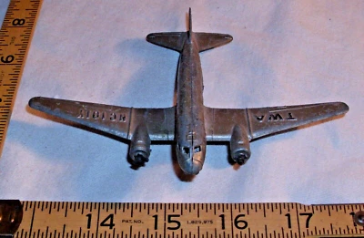TOOTSIE TOY TWA TWIN PROP DC-3 TOY AIRPLANE 1930s - Image 1 of 3