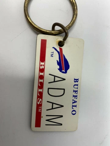 Personalized Custom Adam Buffalo Bills Key Ring NOS NFL Game Day Tag Cover