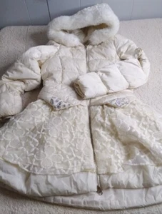 Disney Princess Girls Puffer Jacket Flair, Faux Fur, Rhinestone Sz 140/64 10yrs - Picture 1 of 14
