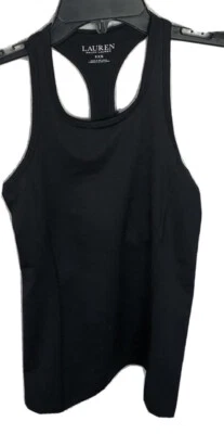 Camiseta sin mangas Lauren Ralph Lauren espalda corredora nueva con etiquetas XXS negra lisa entrenamiento nueva con etiquetas Foto 1 de 4