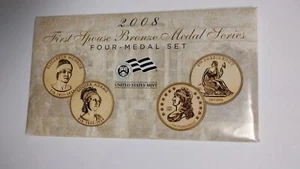 2008 US Mint First Spouse Bronze 4 Medal Set Monroe Adams Jackson Van Buren - Bild 1 von 3