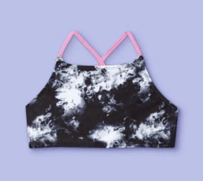 Top de Bikini More Than Magic Niñas L Grande Plus Negro Rosa Blanco Tie Dye Nuevo Foto 1 de 2