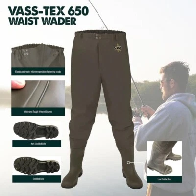 Vass Tex NUEVAS Serie 650 PVC CINTURA Vadeadores de Pesca - Varios Tamaños Disponibles Foto 1 de 4