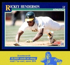 1991 Score Rickey Henderson    #10 Oakland Athletics