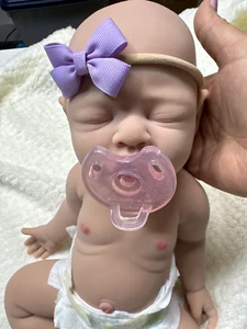 Full Silicone Newborn 18” Anatomically correct Baby Girl Reborn Doll - Picture 1 of 12
