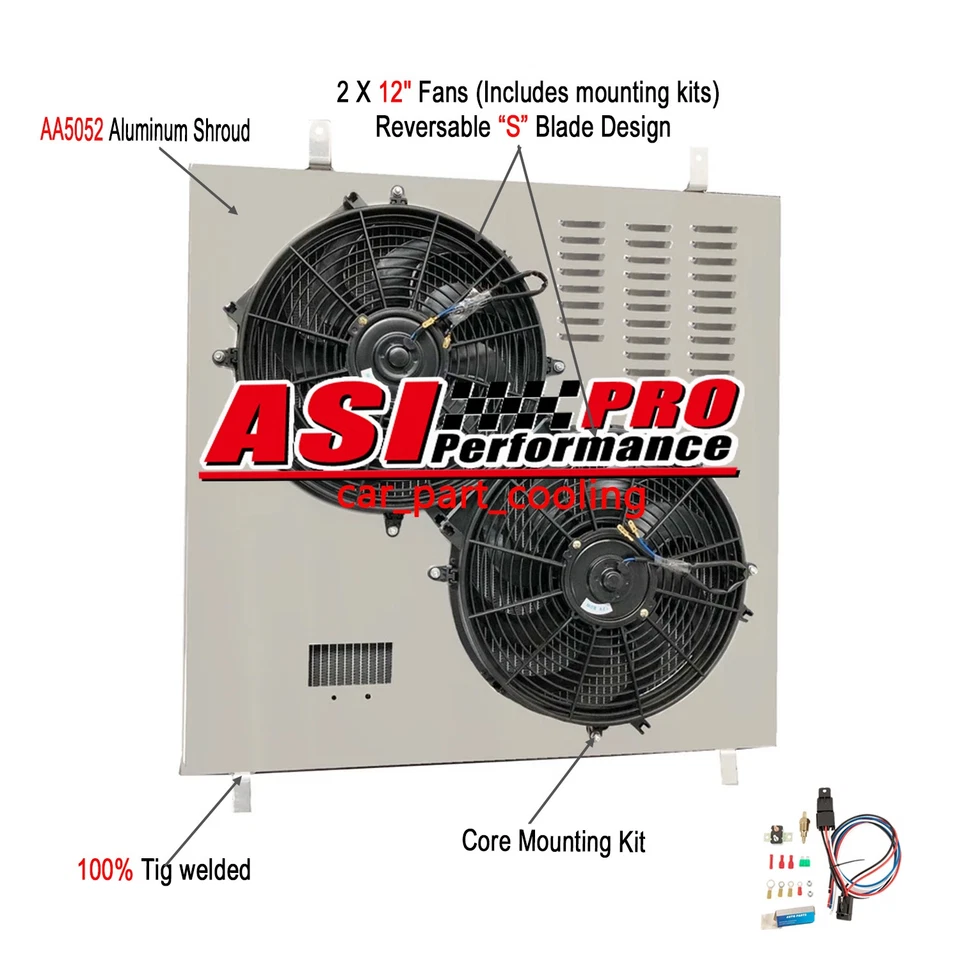 For Ford F-250 F-350 F450 F550 6.0L 2003-2007 Aluminum Shroud+Electric Fan Relay Foto 1 de 4