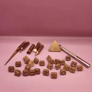 Complete Letter Leather Stamp Set, 26 Letters, 5 Metal Punches - Picture 1 of 7
