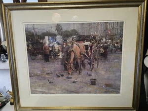 Richard Schmid Limited Edition Signed A/P CARRAIGES IN FRONT OF THE PLAZA HOTEL - Picture 1 of 8