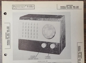 EMERSON MODELS 501, 502, 504, & 520 RADIO PHOTOFACT - Picture 1 of 1