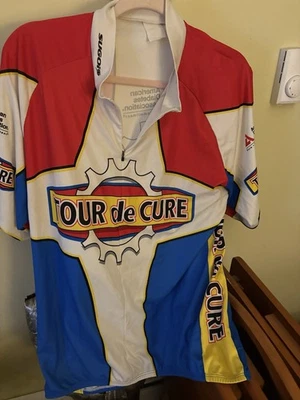 Camiseta deportiva de ciclismo Tour De Cure Sugoi 2XL para hombre 3/4 cremallera vintage Foto 1 de 4