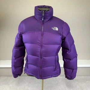 Chaqueta para mujer The North Face 700 Down Nuptse talla pequeña púrpura acolchada cremallera Gorp - Imagen 1 de 12