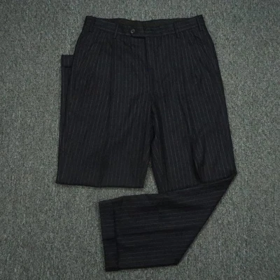 Brooks Brothers Pants Men 33x32 Blue Wool Pinstripe 1818 Madison Trousers Cuffed - Image 1 of 4