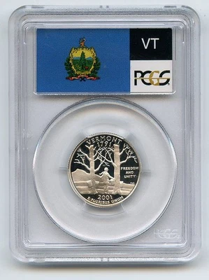 2001 S 25C Silver Vermont Quarter PCGS PR69DCAM - Image 1 of 2