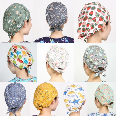  Women Men Unisex Working Cap Adjustable Working Cotton Hat Head Hair Cover Caps - Image 1 of 4