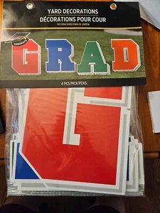 Large Letter Yard Decorations 4 piece GRAD - Picture 1 of 1
