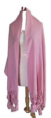 Telar de mano lana rosa rebozo/chal Foto 1 de 4