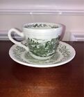 Vintage Staffordshire Royal Art Pottery Countryside Cup And Saucer Tea Set