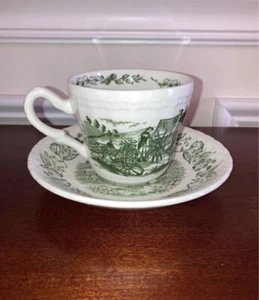 Vintage Staffordshire Royal Art Pottery Countryside Cup And Saucer Tea Set - Picture 1 of 6