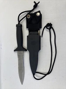 USA Bear MGC Fixed Blade Dagger Knife Blackie Collins Locking Sheath GUC Rare - Picture 1 of 24