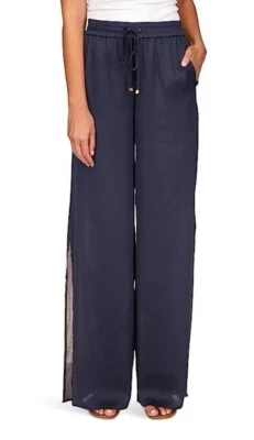 Pantalones MICHAEL Michael Kors Azul Marino Sólidos Ranura Alta L22918 Mujer Talla OX Foto 1 de 4