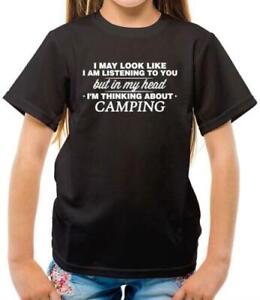 My Head I'm Camping - Kids T-Shirt - Holiday - Festival - Tent - Caravan