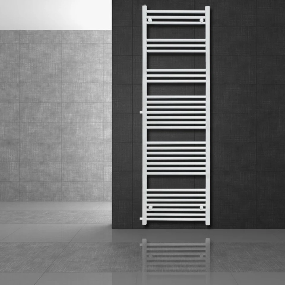 ECD-GERMANY Radiateur sèche-serviette à eau chaude forme droite en acier blanc 50 x 180 cm