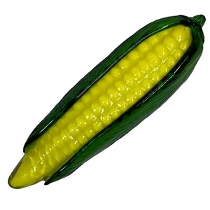 Vintage Glass Art CORN ON THE COB Hand Blown Murano Style Farmhouse Decoration - Picture 1 of 11