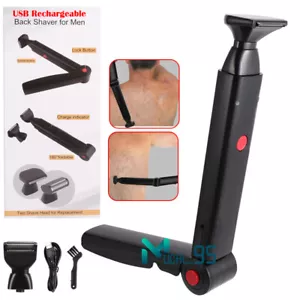 Electric Back Shaver For Men Long Handle Body Hair Removal Facial Razor Trimmer - Picture 1 of 67