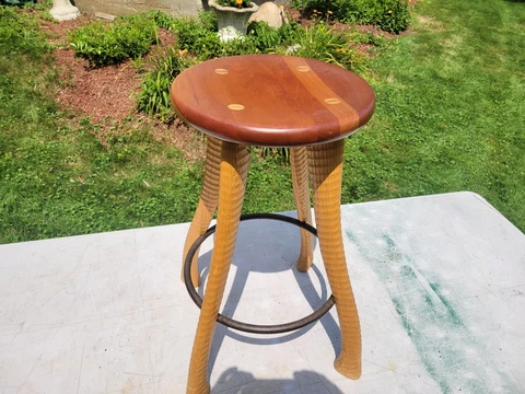 BRADFORD Woodworking Stool Axe Handle 1980's Worcester PA Nice Splined Joints Cover