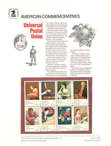 #32 10c 100th Year UPU Art #1530-37  USPS Commemorative Stamp Panel - Bild 1 von 1