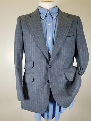 36R Givenchy Gray Striped Flannel Wool Tweed Blazer Jacket Sport Coat Ticket - Image 1 of 4