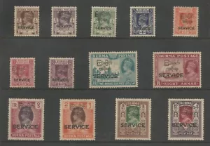 Burma SG041-53 the 1947 GVI INT Burmese Govt.service set of 13 MNH cat £225 - Picture 1 of 2