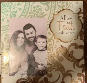Allow Faith To Take Control Glass Inspirational Photo Frame Fits 4x6 Photo New - Picture 1 of 6