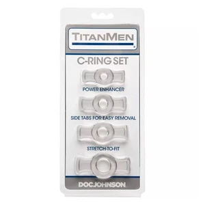 Doc Johnson TitanMen Cock Ring Set - Clear - Picture 1 of 5